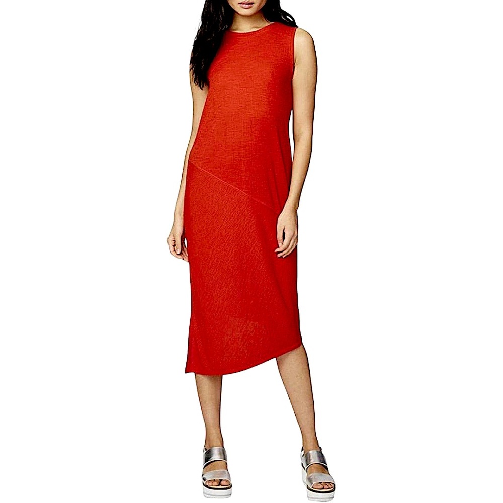 Rachel Roy asymmetrical dress. Size: Large. Color: orange